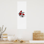 Mechanische Halve Maan met Rode Rozen Poster (Keuken)