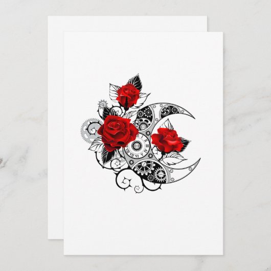 Mechanische Halve Maan met Rode Rozen Programmakaart (Voorkant / Achterkant)