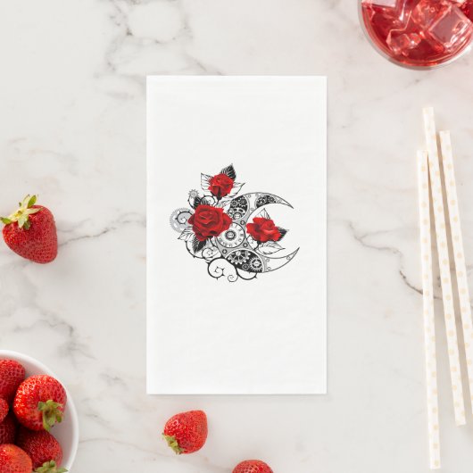 Mechanische Halve Maan met Rode Rozen Servet (Insitu)