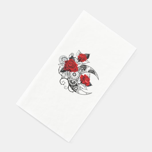 Mechanische Halve Maan met Rode Rozen Servet (Hoek)