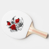 Mechanische halve maan met rode rozen tafeltennisbatje (Zijkant)