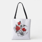 Mechanische Halve Maan met Rode Rozen Tote Bag (Achterkant)