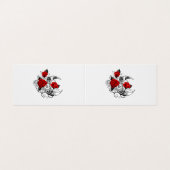 Mechanische Halve Maan met Rode Rozen Visitekaartje (Buitenkant ongevouwen)