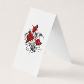 Mechanische Halve Maan met Rode Rozen Visitekaartje (Voorkant)