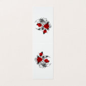 Mechanische Halve Maan met Rode Rozen Visitekaartje (Buitenkant ongevouwen)