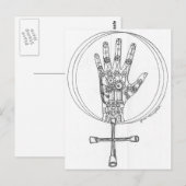 Mechanische hand briefkaart (Voorkant / Achterkant)