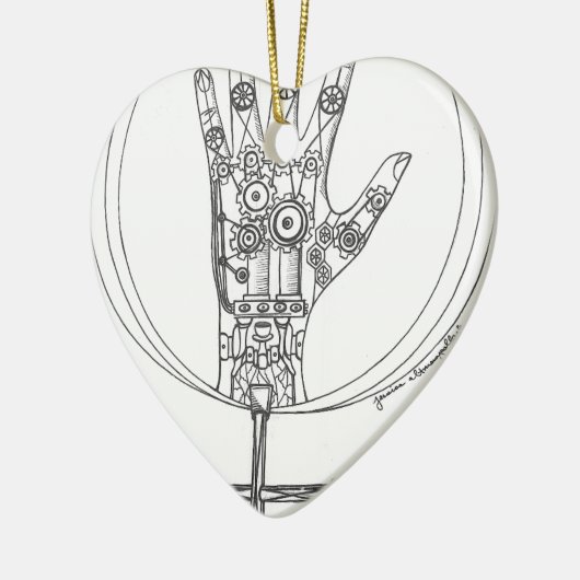 Mechanische hand keramisch ornament (Links)