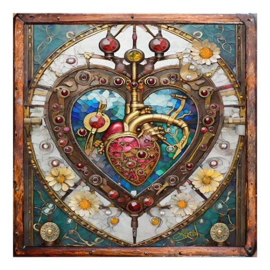 Mechanische Hart Anatomische Steampunk Serie Foto Afdruk (Voorkant)