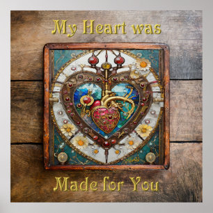 Mechanische Hart Anatomische Steampunk-serie Poster