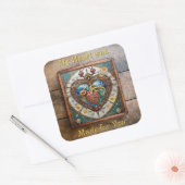 Mechanische Hart Anatomische Steampunk-serie Vierkante Sticker (Envelop)
