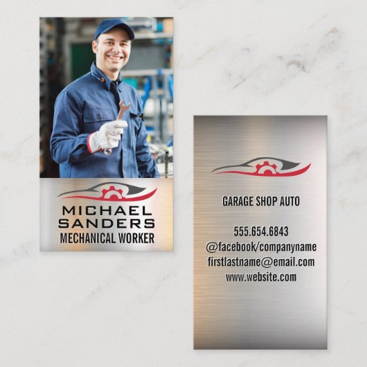 Mechanische houdsleutel | Logo voor automatische r Visitekaartje (Voorkant / Achterkant)