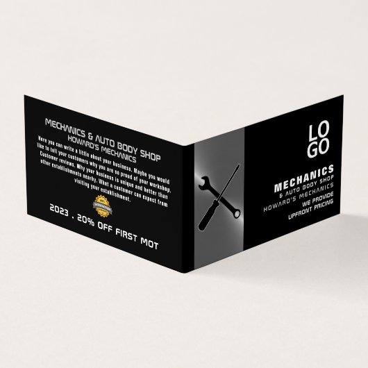 Mechanische Hulpmiddelen, Auto Mechanic & Reparati Visitekaartje (Buitenkant)
