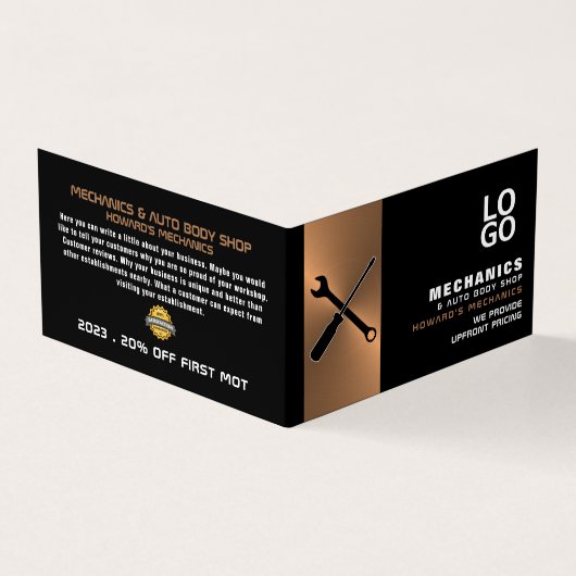 Mechanische Hulpmiddelen, Auto Mechanic & Reparati Visitekaartje (Buitenkant)