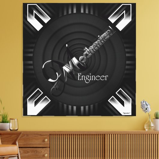 Mechanische ingenieur Deco Flare Canvas Afdruk (Insitu (Woonkamer))
