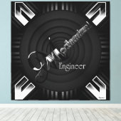 Mechanische ingenieur Deco Flare Canvas Afdruk (Insitu (Houten vloer))