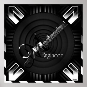 Mechanische ingenieur Deco Flare Poster