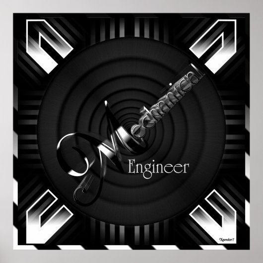 Mechanische ingenieur Deco Flare Poster (Voorkant)