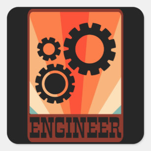 Mechanische ingenieur Funny Engineering Afstuderen Vierkante Sticker