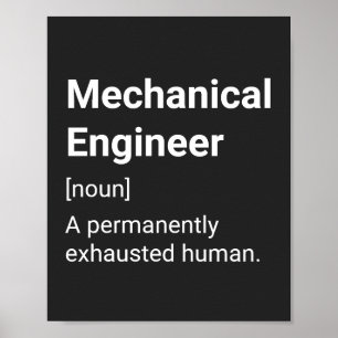 Mechanische ingenieur Funny Humor Definition Poster
