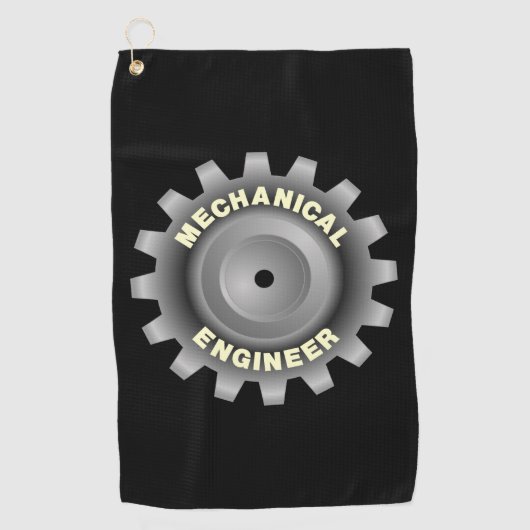 Mechanische ingenieur grijs tandwiel golfhanddoek (Voorkant)