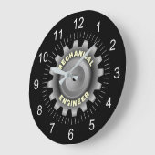 Mechanische ingenieur grijs tandwiel grote klok (Hoek)