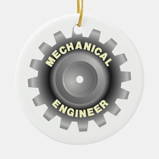 Mechanische ingenieur grijs tandwiel keramisch ornament (Voorkant)