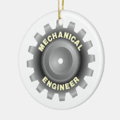 Mechanische ingenieur grijs tandwiel keramisch ornament (Links)