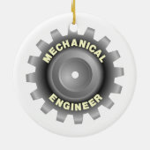 Mechanische ingenieur grijs tandwiel keramisch ornament (Achterkant)