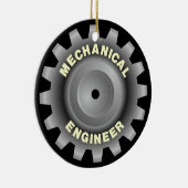 Mechanische ingenieur grijs tandwiel keramisch ornament (Rechts)
