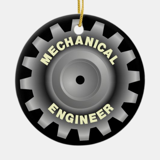 Mechanische ingenieur grijs tandwiel keramisch ornament (Voorkant)