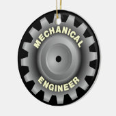 Mechanische ingenieur grijs tandwiel keramisch ornament (Links)