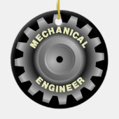 Mechanische ingenieur grijs tandwiel keramisch ornament (Achterkant)