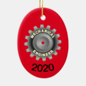 Mechanische ingenieur grijs tandwiel keramisch ornament (Achterkant)