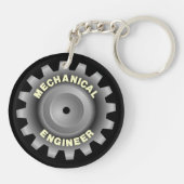 Mechanische ingenieur grijs tandwiel sleutelhanger (Achterkant)