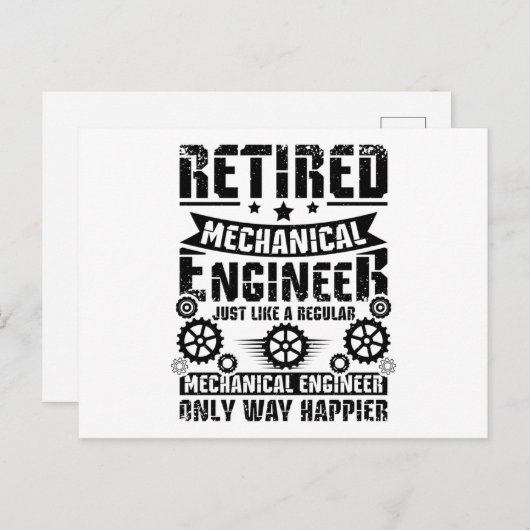 Mechanische ingenieur in ruste briefkaart (Voorkant / Achterkant)