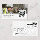 Mechanische ingenieur QR Code Visitekaartje (Voorkant / Achterkant)