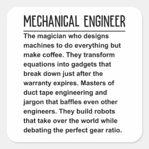 Mechanische ingenieur vierkante sticker
