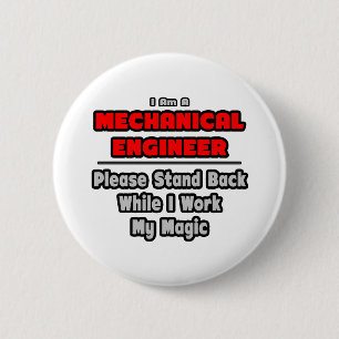 Mechanische ingenieur.. werk mijn magische ronde button 5,7 cm