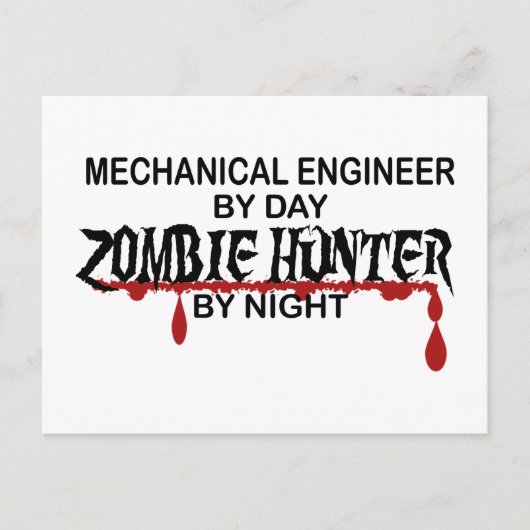 Mechanische ingenieur Zombie Hunter Briefkaart (Voorkant)