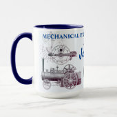 Mechanische ingenieurs doen het. Antiek machines Mok (Links)