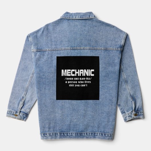 Mechanische kerst denim jacket (Achterkant)