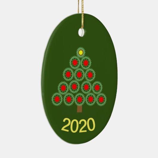 Mechanische kerstboom keramisch ornament (Rechts)