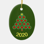 Mechanische kerstboom keramisch ornament (Voorkant)