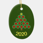 Mechanische kerstboom keramisch ornament (Achterkant)