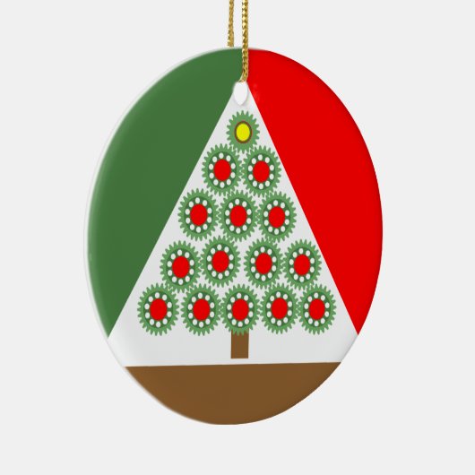 Mechanische kerstboom keramisch ornament (Rechts)