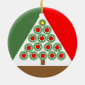 Mechanische kerstboom keramisch ornament (Achterkant)