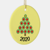 Mechanische kerstboom keramisch ornament (Rechts)