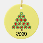 Mechanische kerstboom keramisch ornament (Voorkant)