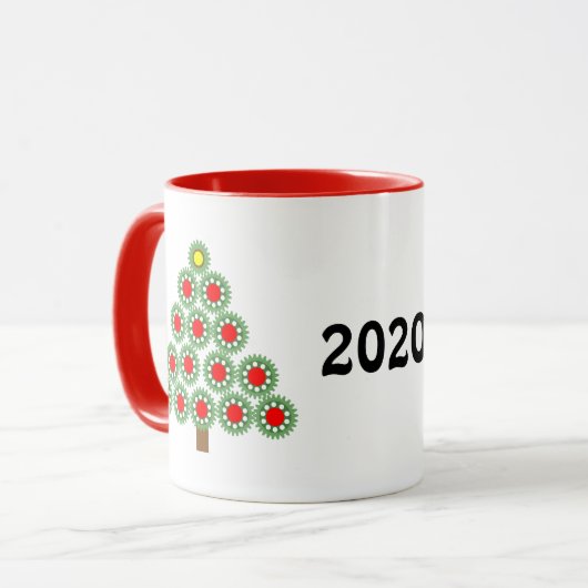 Mechanische kerstboom mok (Voorkant links)