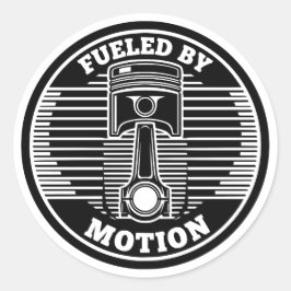 Mechanische kinetische zuiger cirkelvormig merktek ronde sticker